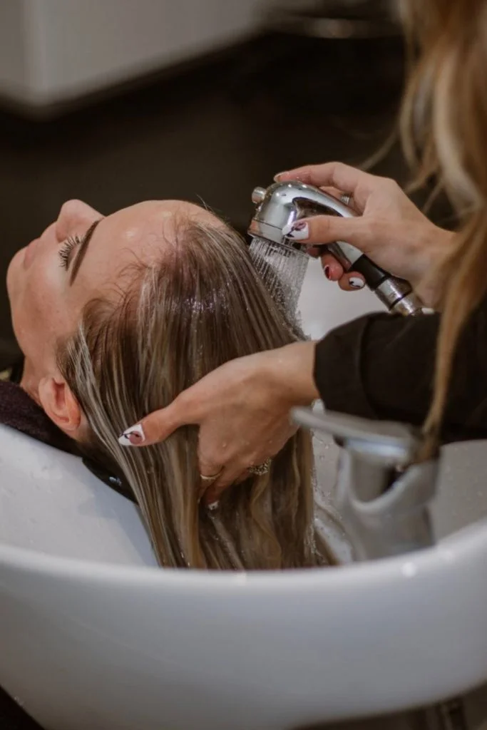A relaxing hair wash at the salon